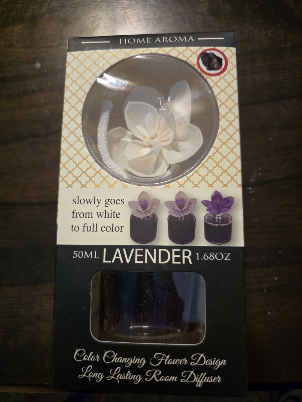 Lavender Color-Changing Flower Room Diffuser - White To Purple - Brand New!